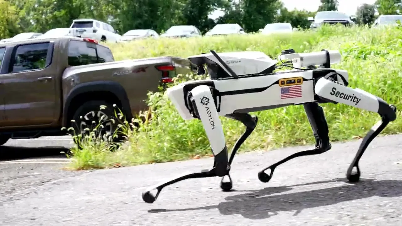 Asylon DroneDog ground security robot on patrol