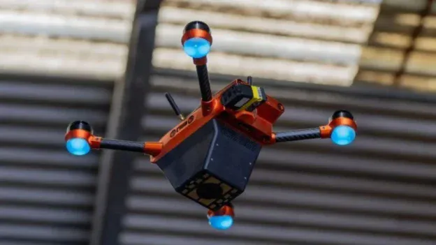 Close-up of the Corvus One drone chassis and camera array
